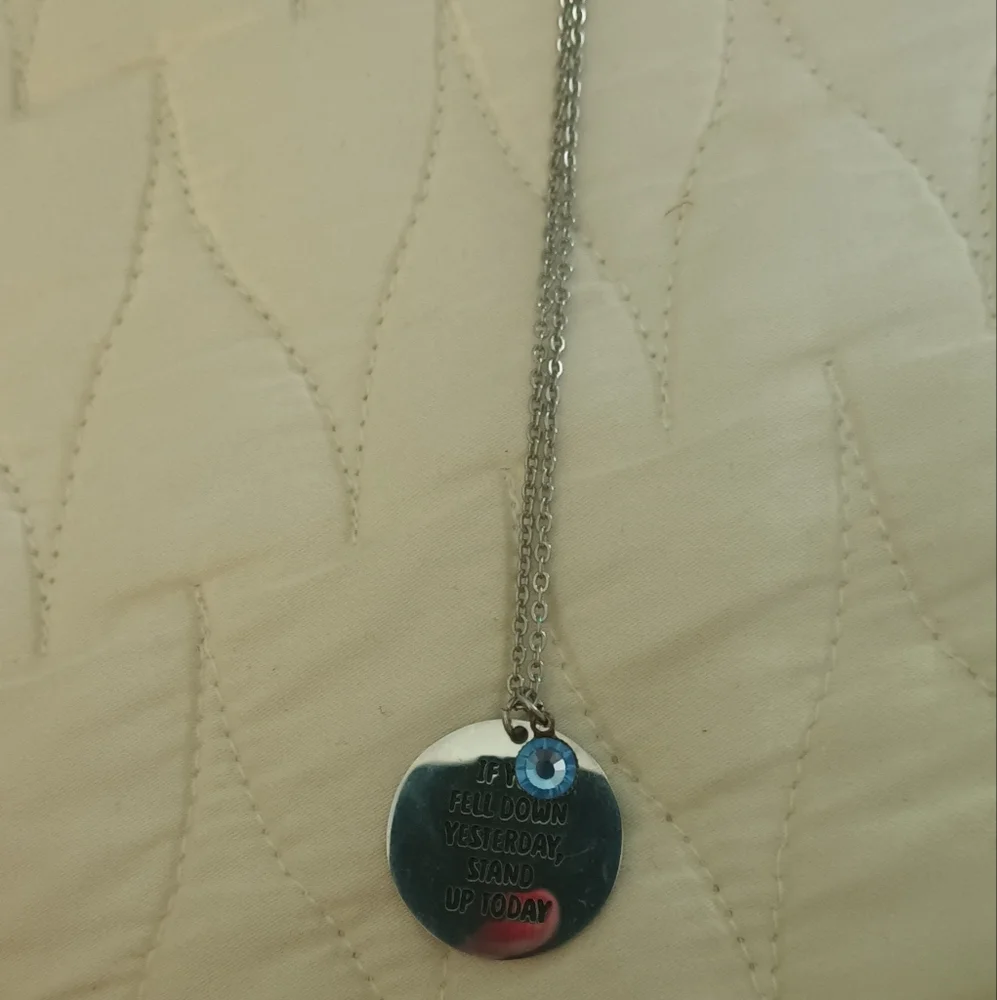 Inspirational Silver Pendant Necklace - Picture 3 of 3